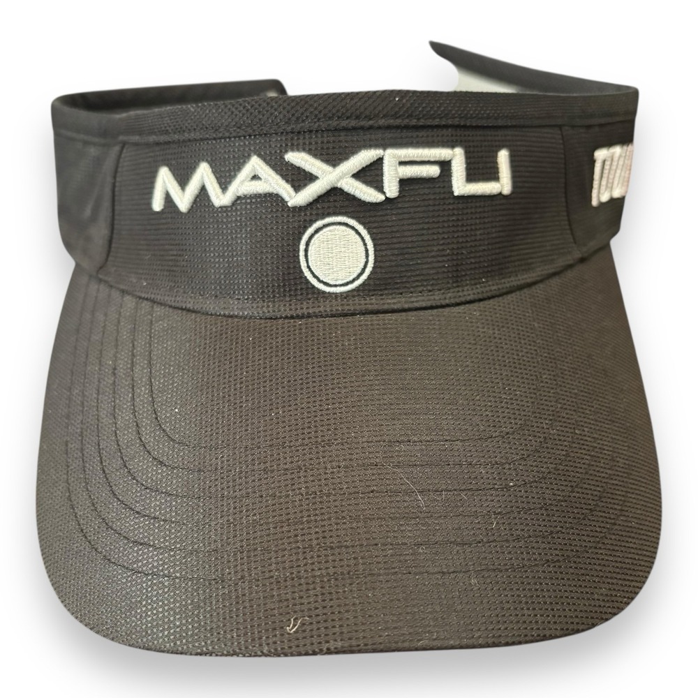 NWT Maxfli Tour Men's Logo Golf Sun Visor Adjustable Size‎ Black/White Sz. OS